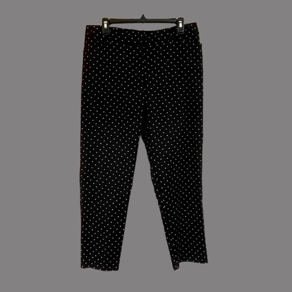 LIZ CLAIBORNE, WOMENS BLACK & WHITE POLKA DOT PANTS. LIKE NEW CONDITION. SIZE 12